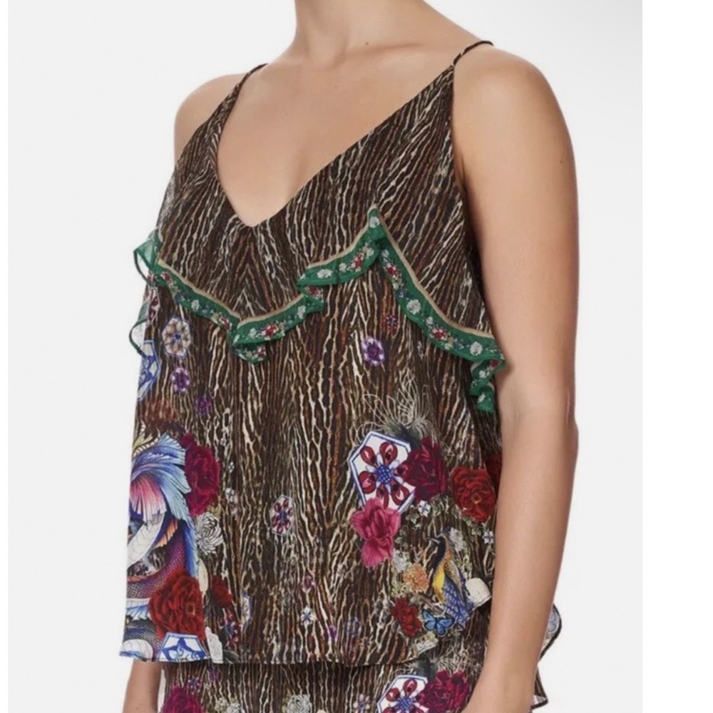 Camilla New Jewel of Jupiter Silk Cami Animal Print Size XS